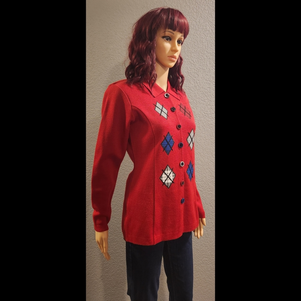 Unique Vtg Patchwork Sweater - image 3